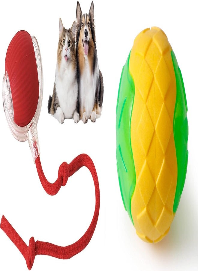 PET FUN Combo Pack of 2 | Interactive Cat Ball with Rope Tail & TPR LED Floating Ball for Dogs & Puppies | Durable Chew, Training & Squeaky Play Toys - Image 1